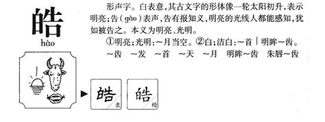 皓名字意思|皓字取名的寓意